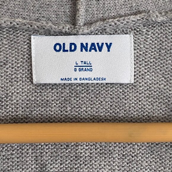 Old Navy Gray Longline Cardigan – Open Front Duster Sweater with Pockets - Picture 7 of 8